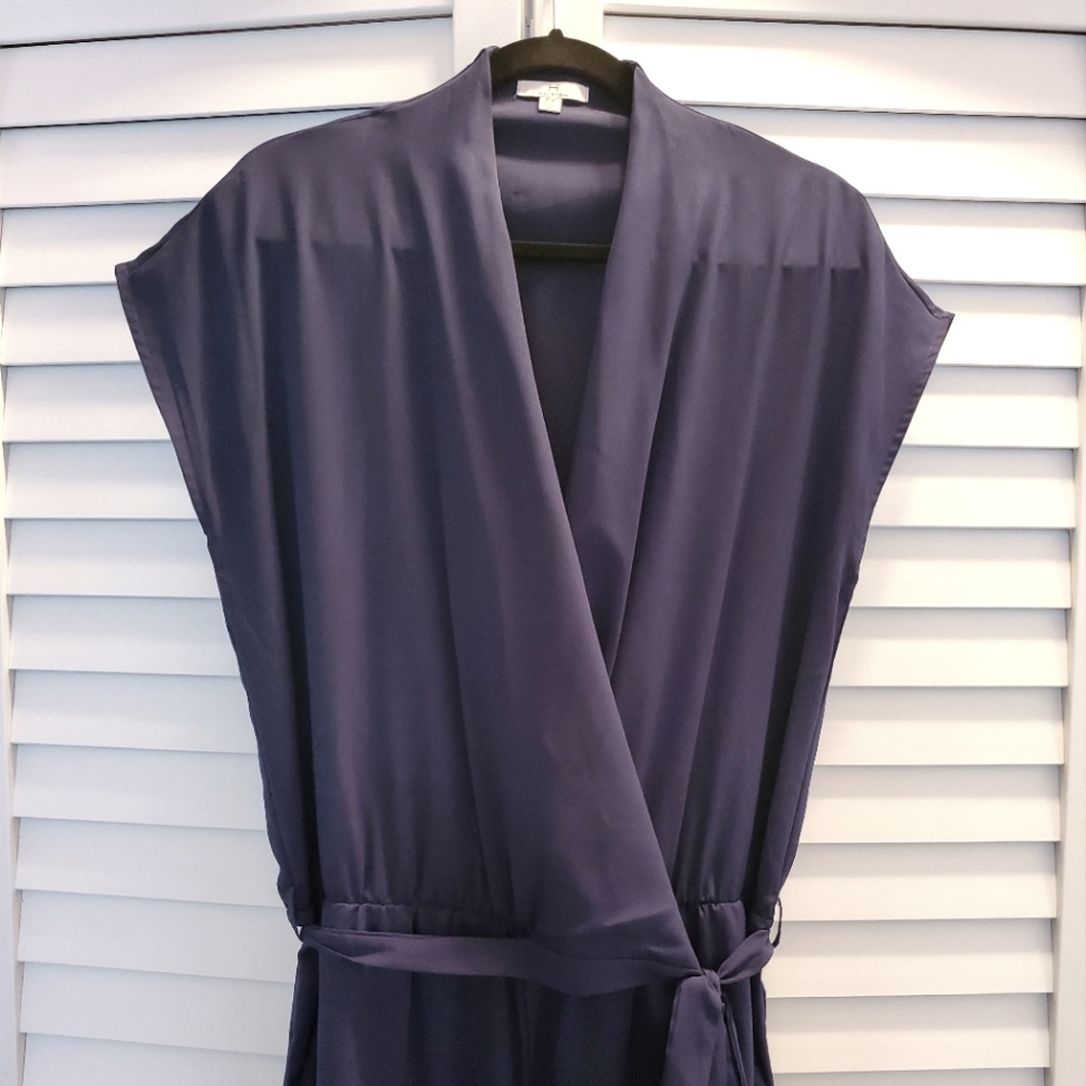 H by Halston Navy Wrap Jumpsuit